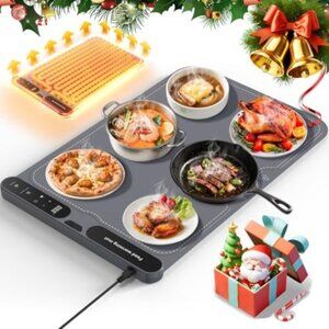 Food Warming Mat 8s Fast Heating Electric Warming Tray with 7-Level Temperature